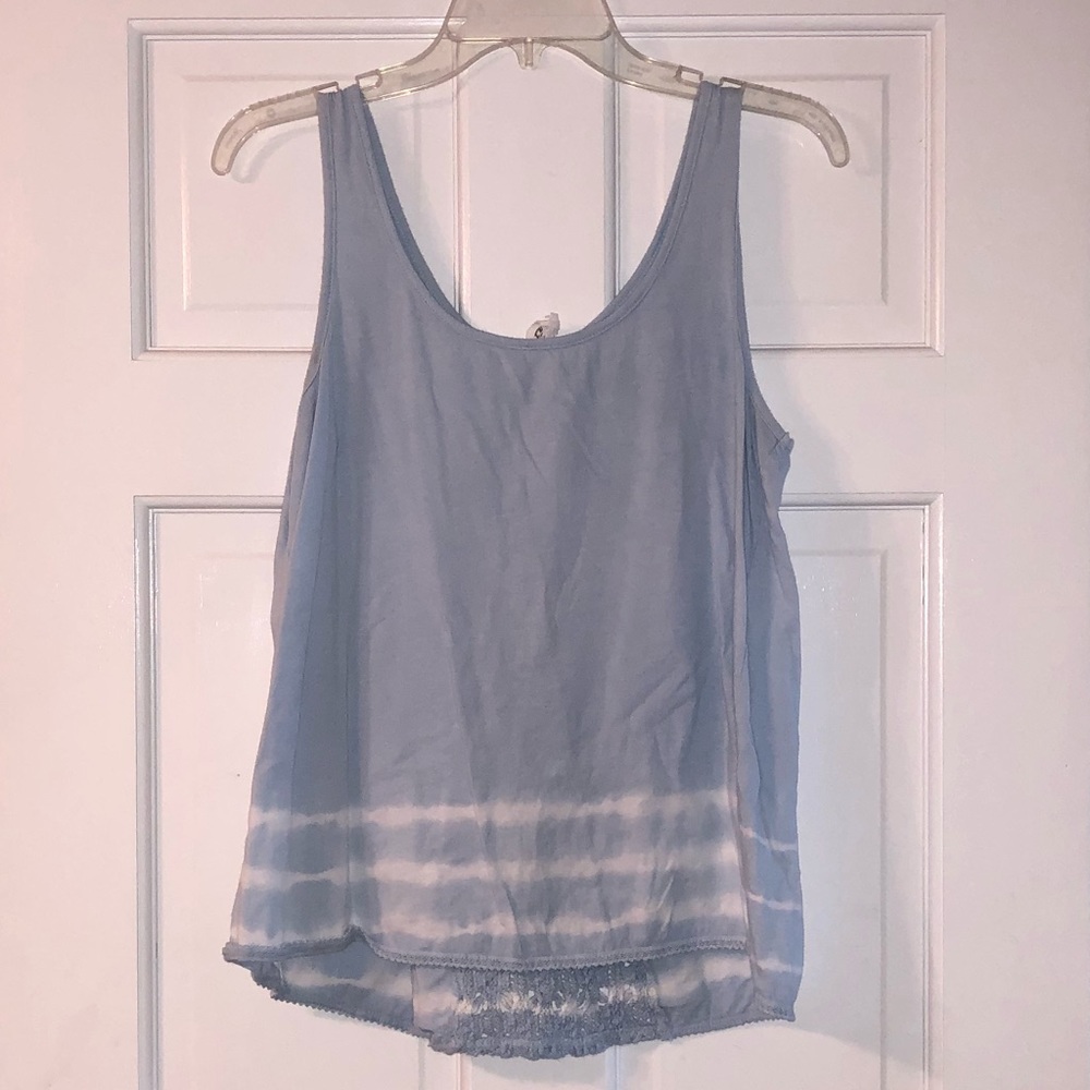 Sky Blue and White Tie Dye Tank